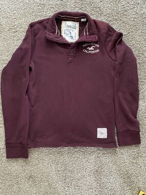 Vintage Hollister Burgundy Collared Long Sleeve Shirt Seriously Soft Size Large